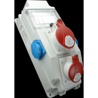 ROZV. ROS 5/x-15 1x16A/5P,1x32A/5P, 2x250V, 6mod, IP54 SEZ DK