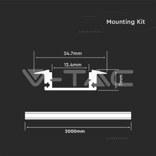 SKU10320 LED IP20  pásik s hliníkovým difúzorom 2000* 24,7*7mm