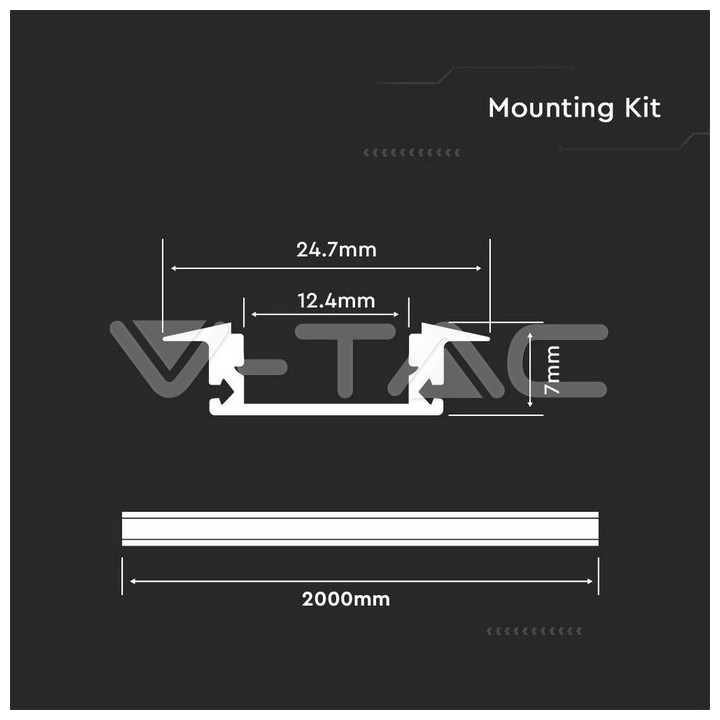 SKU10320 LED IP20  pásik s hliníkovým difúzorom 2000* 24,7*7mm