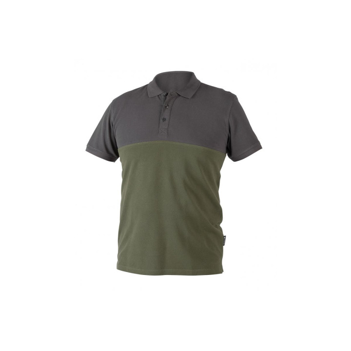 HT5K419 -2XL  Polo tričko bavlnené / lesná zelená - sivá /