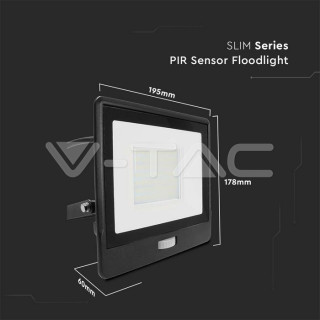 SKU20290 ref. 50W+senzor čierny  4000K IP65