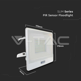 SKU20302 ref. 50W+senzor biela  4000K IP65