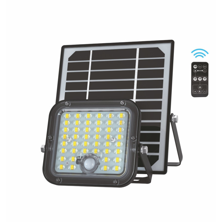 SOL-LRE-10W reflektor +pohyb. senz. LED 10W 1500lm 4000K čierna