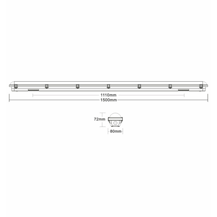 PPLB50150CCT 50W 150cm  8000lm  LED IP65
