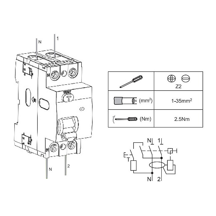 CHRAN Ex9L-N 2p 63A 6kA Typ A 108351