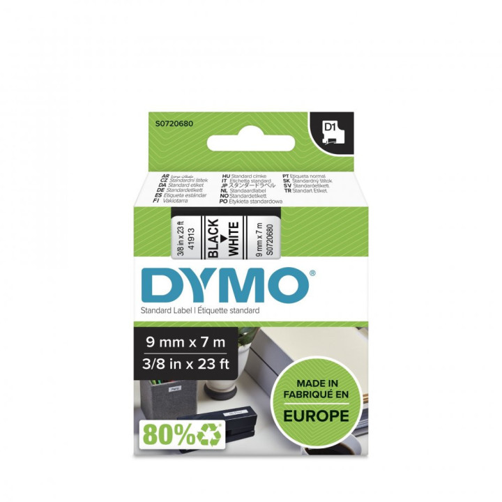 DYMO páska 9mmx7m čierno biela