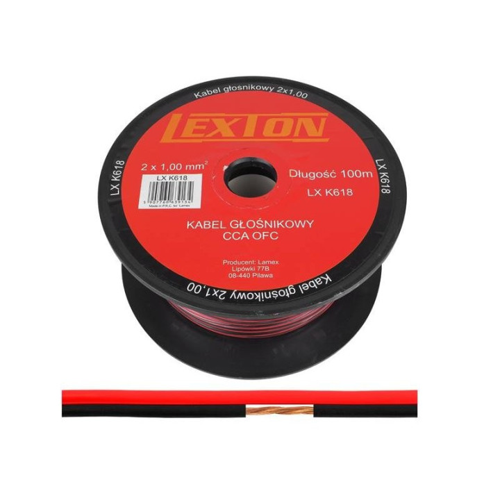 KLS1T 2x1mm repro kábel červeno čierny