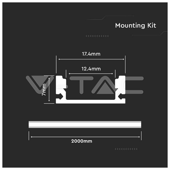 SKU10321 Profil al. 2m. 2000x17,4x7mm