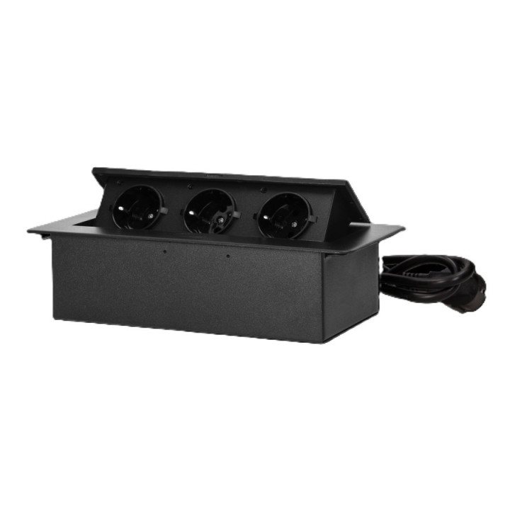 OR-GM-9033/B zásuvkový modul 3x230V čierny
