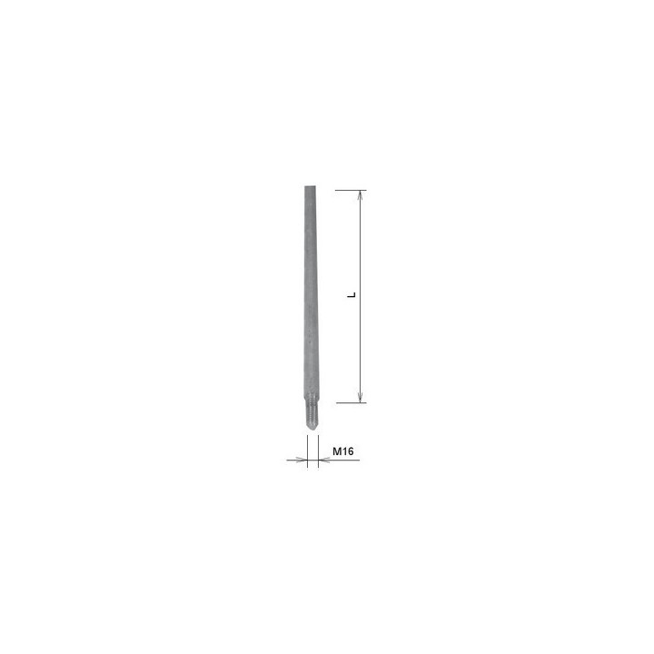 Hro.JP 20M16 hliník+závit  TYC zvodova 2m 24891