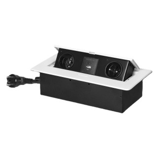 OR-GM-9035/W zásuvkový modul 2x2P+E, 2x USB biela