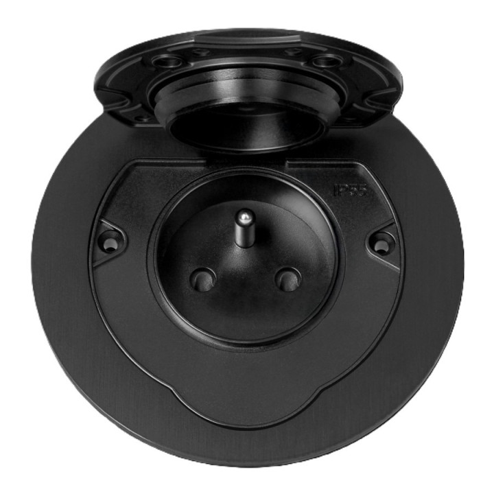 OR-GM-9030/B zapustená zásuvka, okrúhla, IP55, 1x2P+E čierna