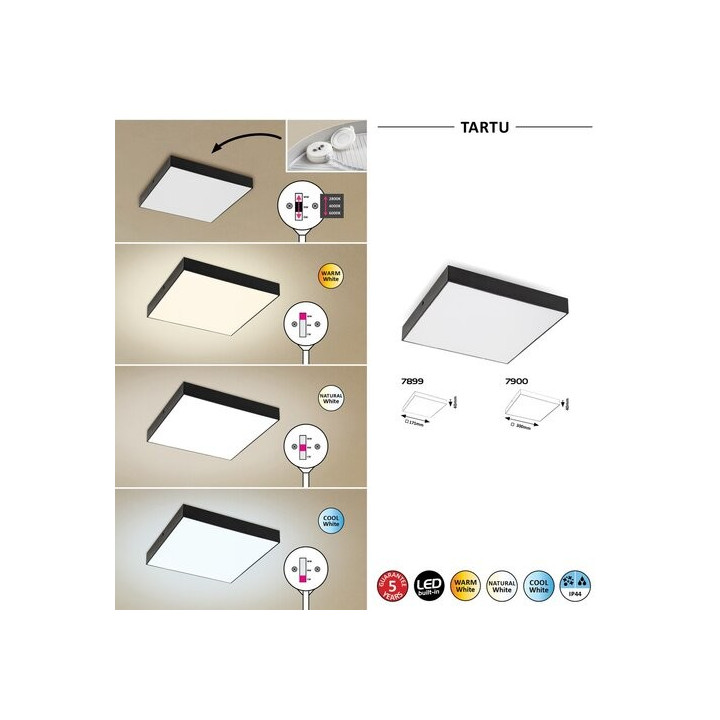 7899 Tartu 18W čierne LED sv.