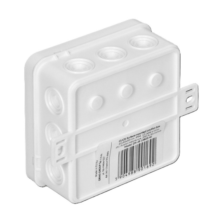 OR-JB-13803/W biela rozvodná krabica IP54 85x85x41