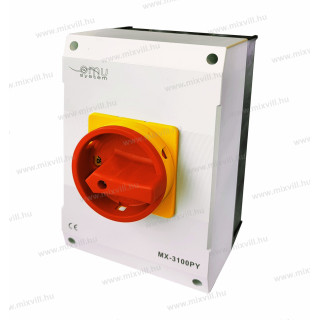 MX 3100 PY 3x100A  IP 65 ON-OFF 3pol.krabici žlto čer.páčka