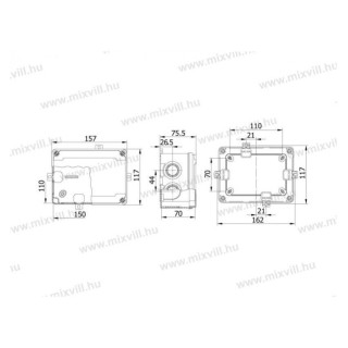 ELO 150/S 150x110x70 IP67 plastová krabica