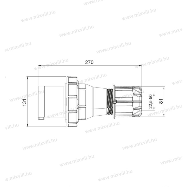 IDVV-1255 125A 5.pol. IP 67 vidlica 406120 MeteCEE