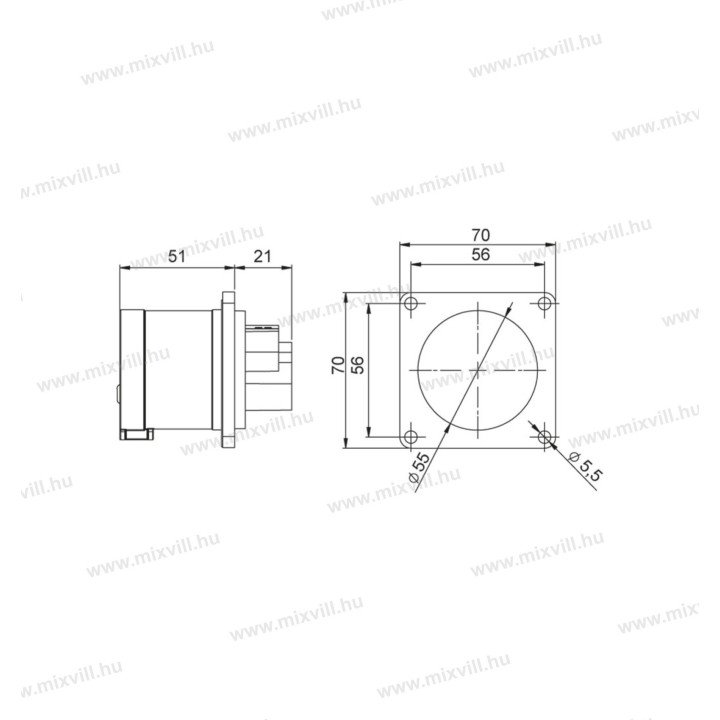 IBDV 634 63A/4P panel. vidlica 406231 MeteCEE