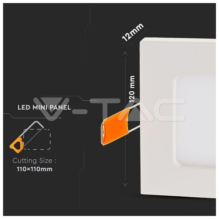 SKU4863 LED panel 6W, 3000K, 420lm, 120 °, IP20