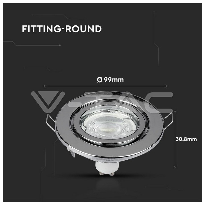 SKU3471 bodové svietidlo GU10, 74mm, leslklý chróm