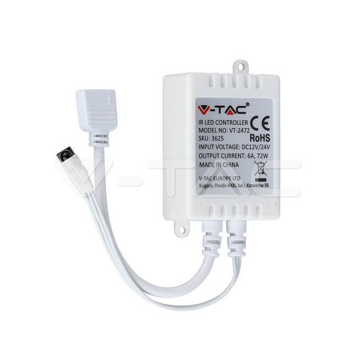 SKU3625 Dialkový INFRA ovládač LED 72W, 6A