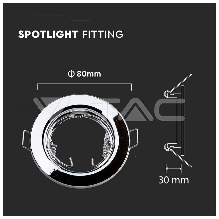 SKU3586 bodové svietidlo GU10, 74mm, lesklý chróm, 2ks/bal.