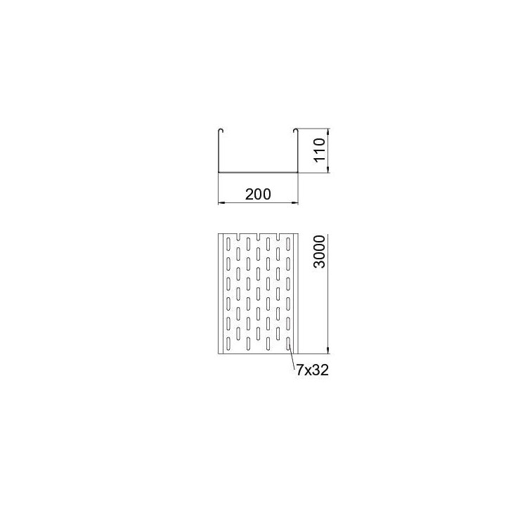 FCSE 200x110 káblový kov. žlab