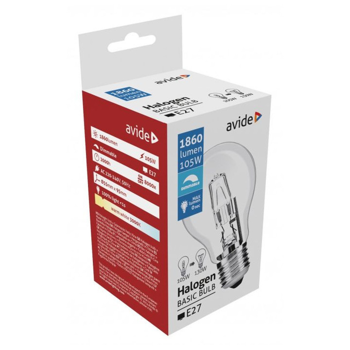 Avide E27 Halogén clasic 105W AHG27WW-105W