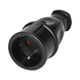 OR-AE-13258 zásuvka 2P+E s pohodlným úchopom, čierna