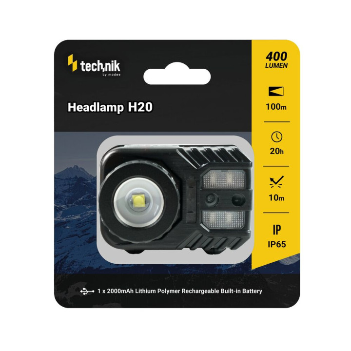 MT-H20 čelovka XPG-2 LED + micro USB 400lm  (na batérie)